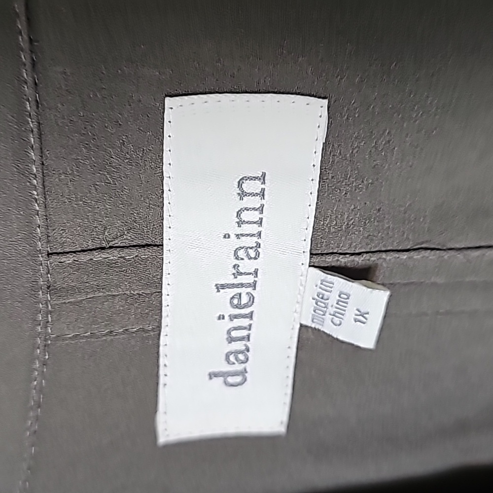 Daniel Rainn 1X Zip Up Crepe Cargo Utility Jacket Olive Green - Picture 3 of 10
